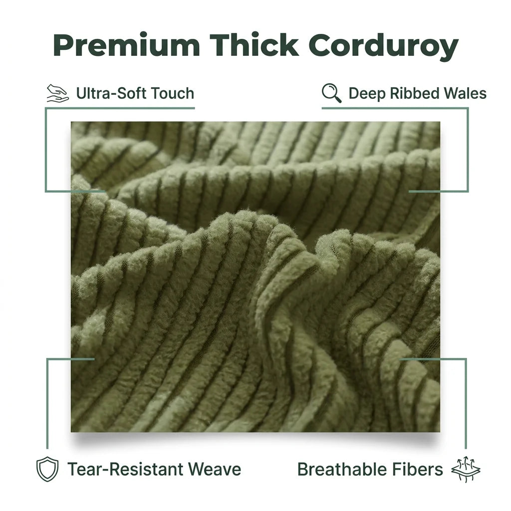 SoftFit™ - Soft Corduroy Sofa Cover, Universal Stretch Fit