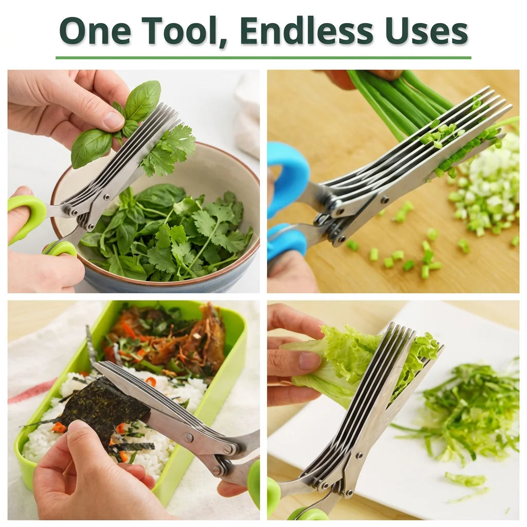 MultiCut™ - 5 Blade Precision Herb Scissors For Easy Cooking