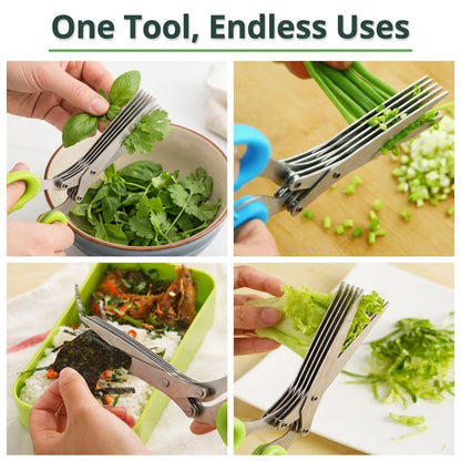 MultiCut™ - 5 Blade Precision Herb Scissors For Easy Cooking