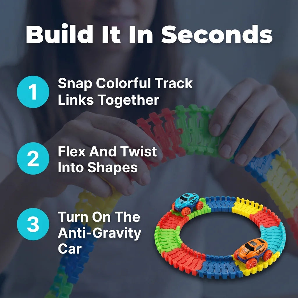 GripTrack™ - Anti-Gravity Race Track Set with Loops
