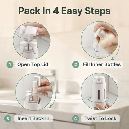 TravelFit™ - Leakproof 4-in-1 Compact Toiletry Dispenser
