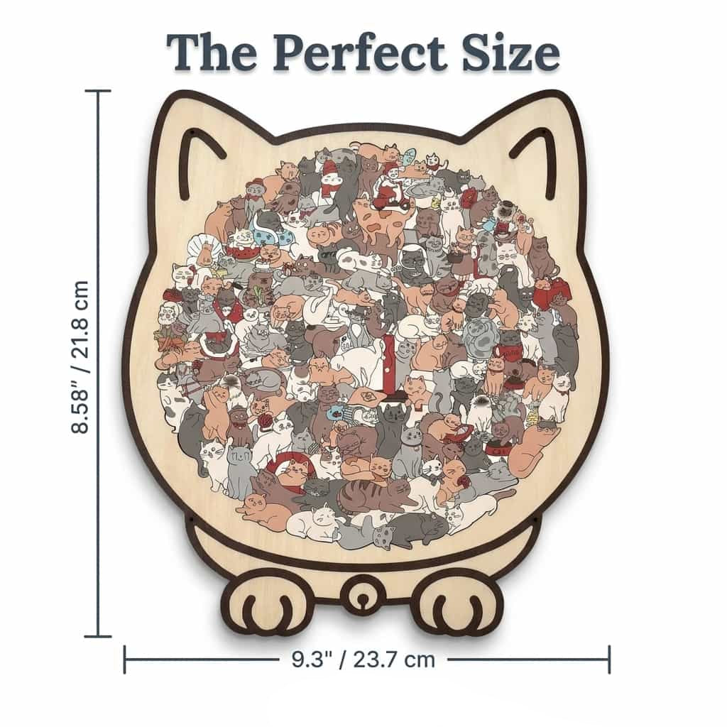 CatCraft™ - Premium 135-piece wooden cat puzzle