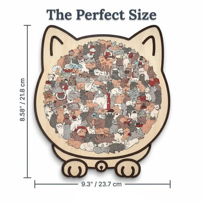 CatCraft™ - Premium 135-piece wooden cat puzzle