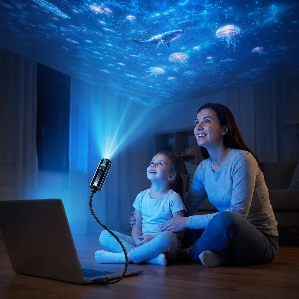 LED star projector with 10 projection slides