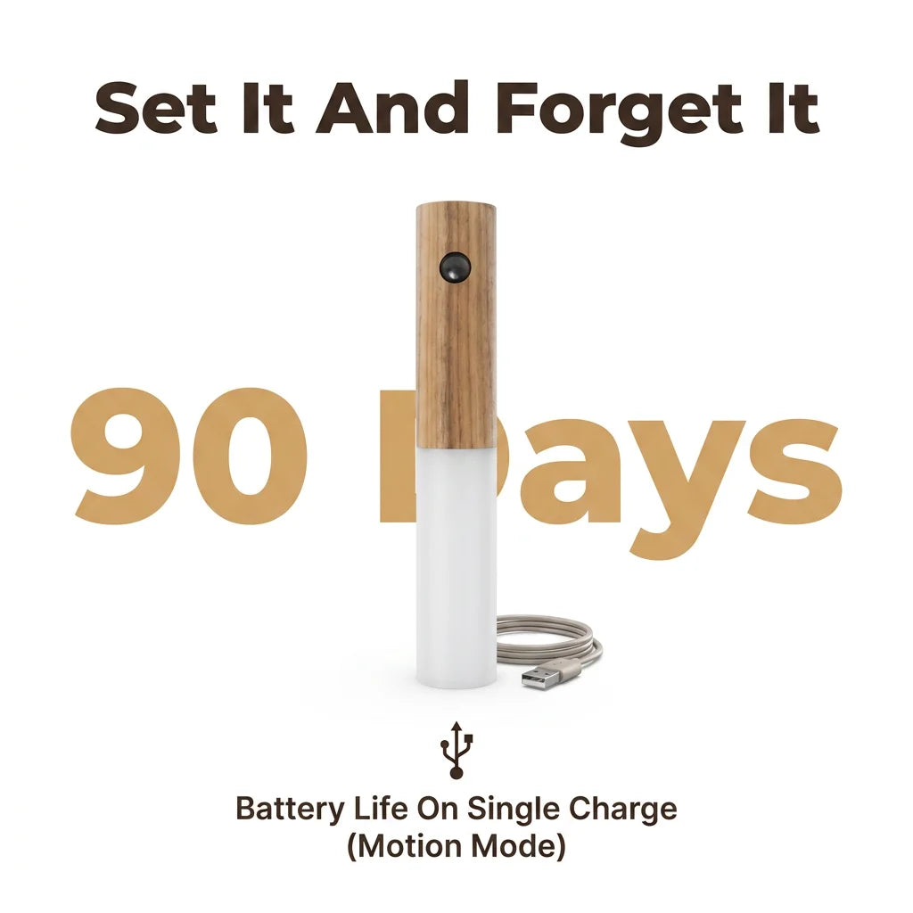Smart Wooden Night Light | Motion Sensor Night Light
