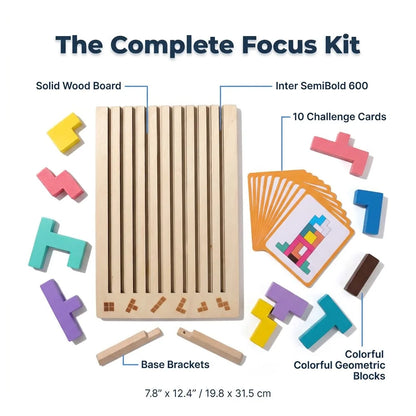FocusBlock™ - Sustainable wooden stacking game for enhanced concentration