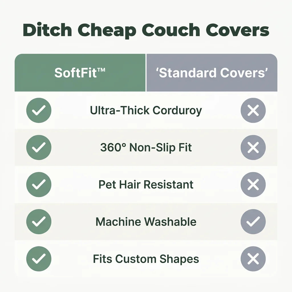SoftFit™ - Soft Corduroy Sofa Cover, Universal Stretch Fit