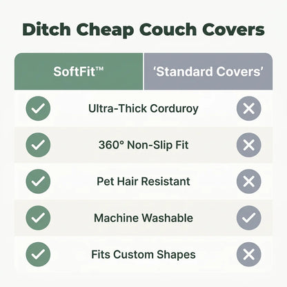 SoftFit™ - Soft Corduroy Sofa Cover, Universal Stretch Fit