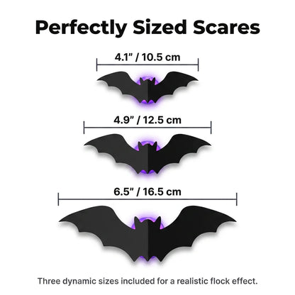 StickBat™ - 12 Glowing LED Halloween Bats with Damage-Free Adhesive