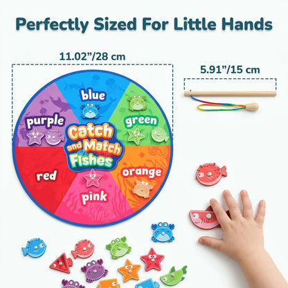 SmartFish™ - Magnetic Wooden Fishing Game for Color and Shape Sorting