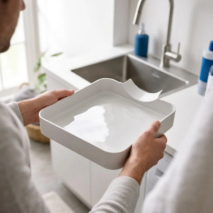 SpillShield™ - Čisticí tácek pro filtr pračky bez nepořádku