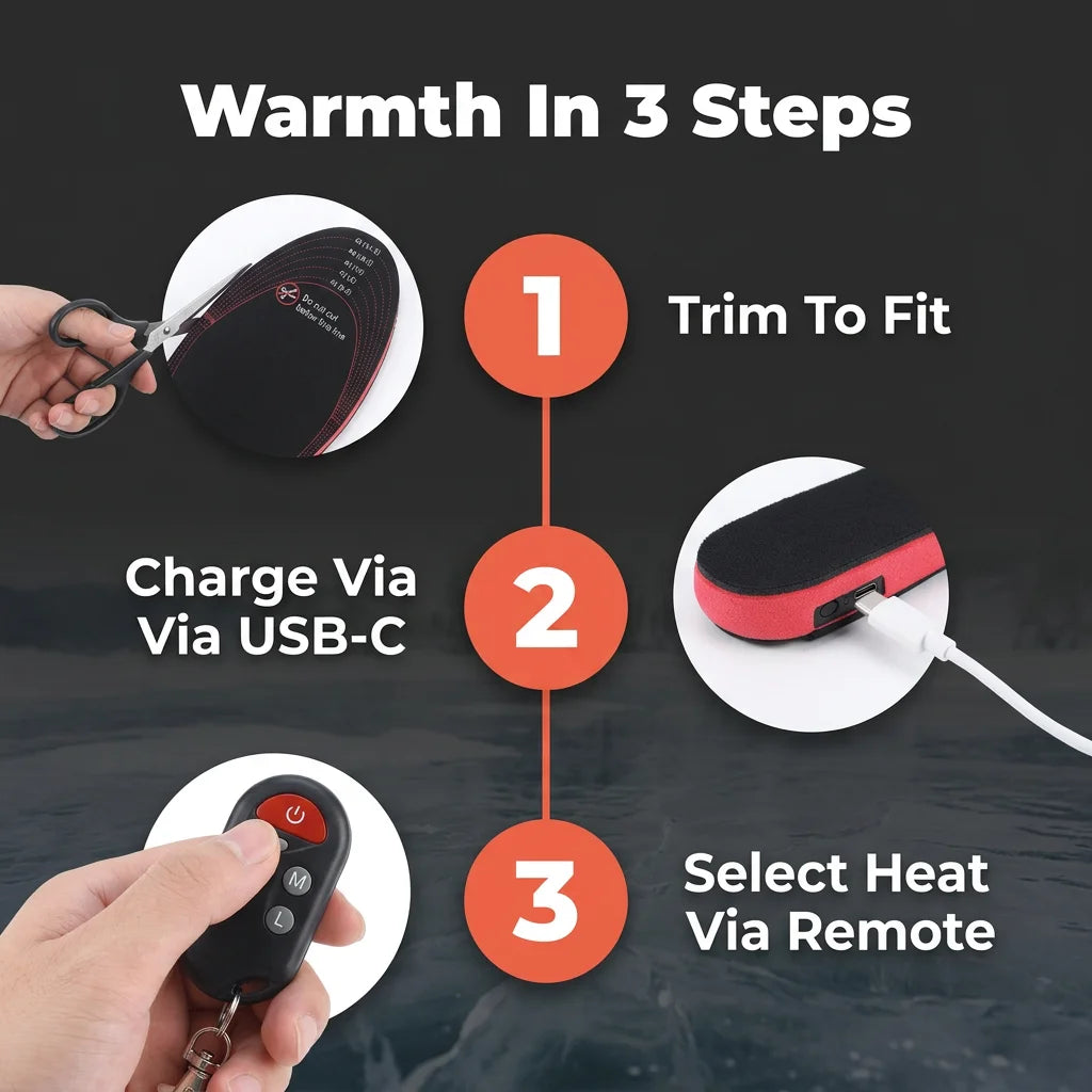 HotSole™ - Rechargeable heated insoles with wireless remote control