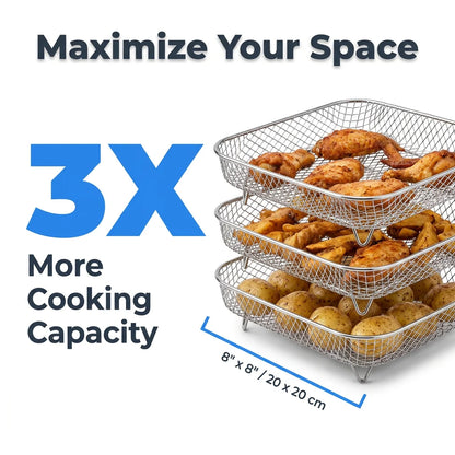 AirStack™ - Stackable air fryer baskets for multi-level cooking
