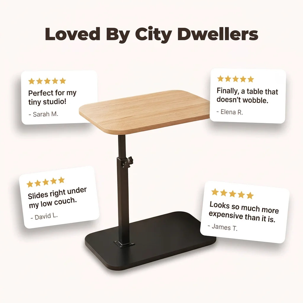 FlexTable™ - Height adjustable side table with rectangular top
