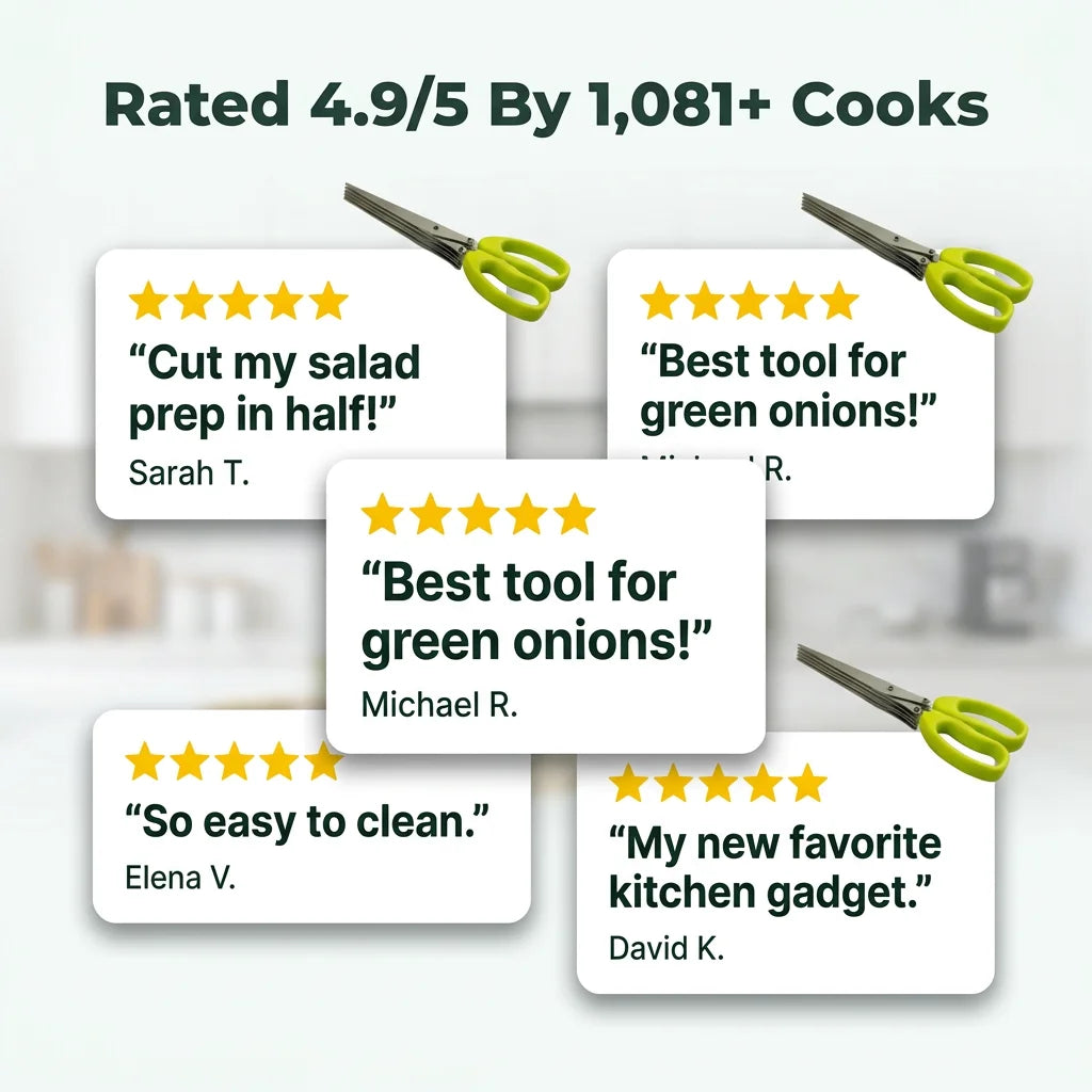 MultiCut™ - 5 Blade Precision Herb Scissors For Easy Cooking