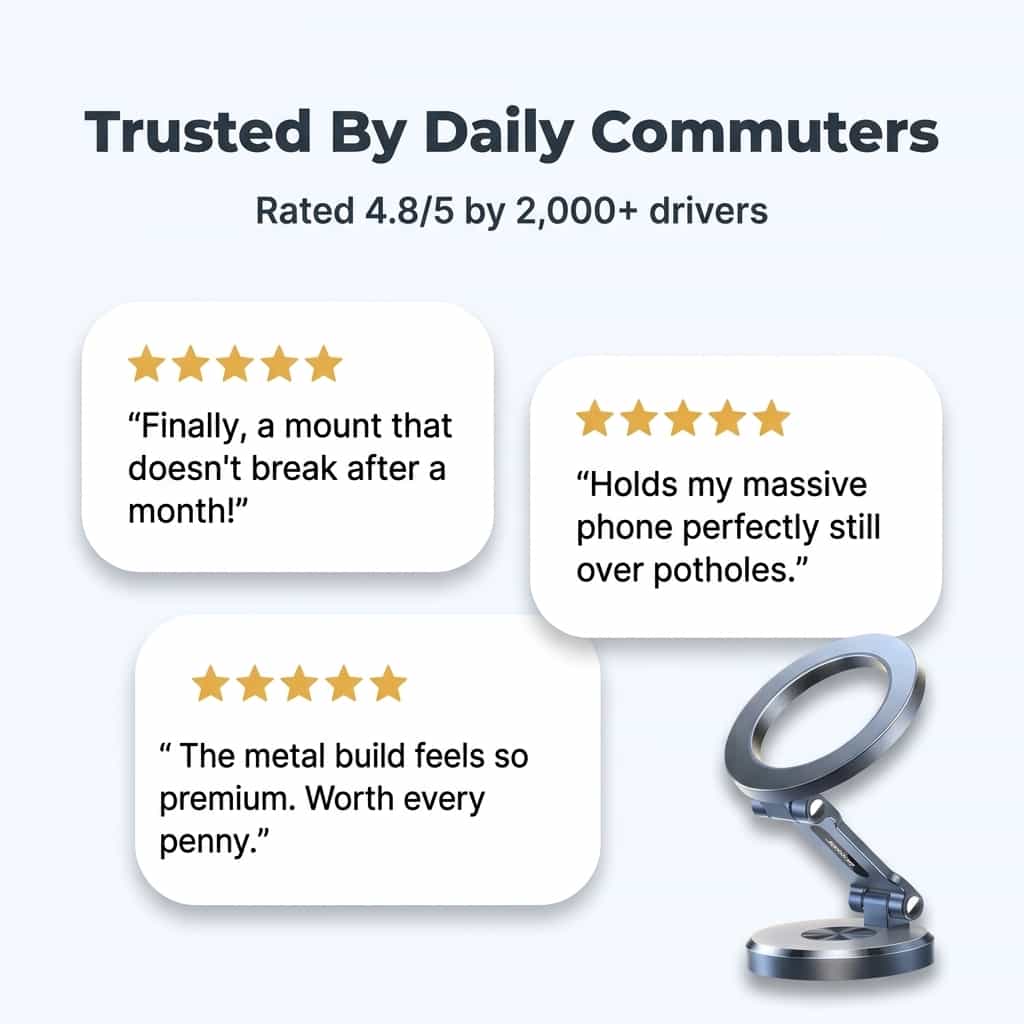 Foldable Magnetic Phone Mount - Hands-Free Driving