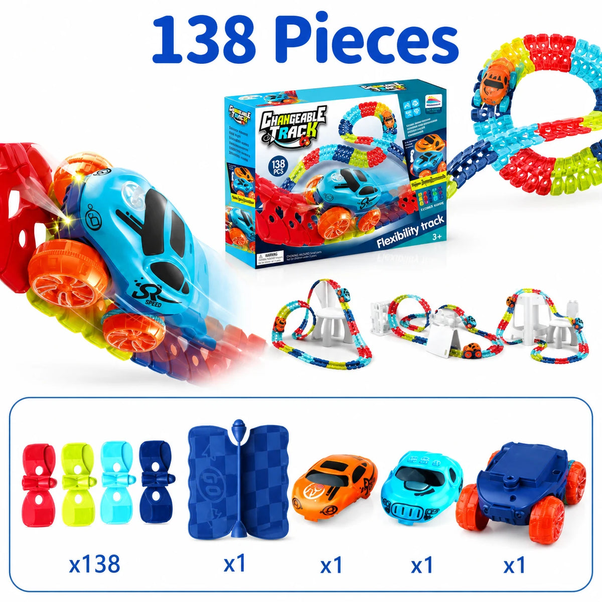 GripTrack™ - Anti-Gravity Race Track Set with Loops