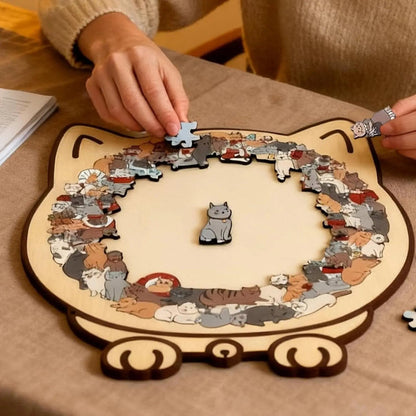 CatCraft™ - Premium 135-piece wooden cat puzzle