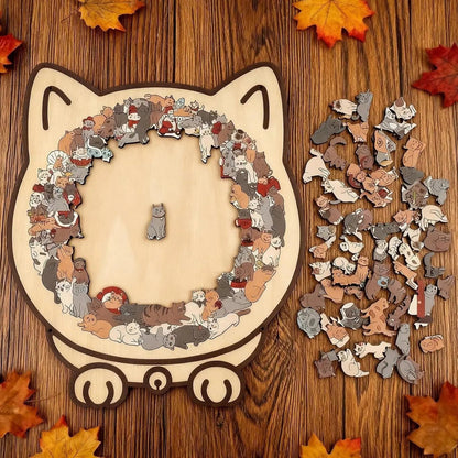 CatCraft™ - Premium 135-piece wooden cat puzzle
