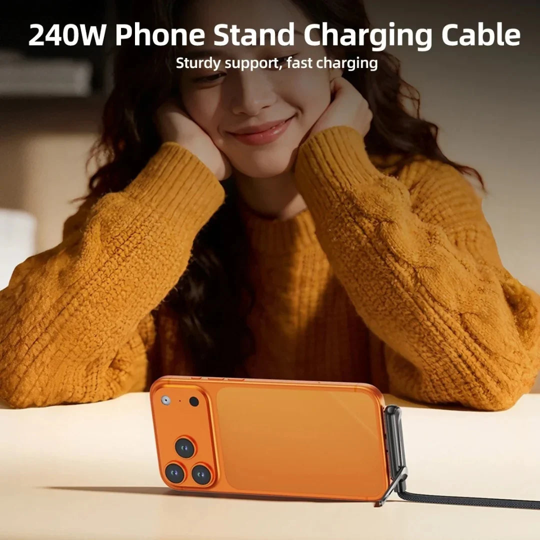 StandCharge™ - Hands-free charging stand with integrated cable