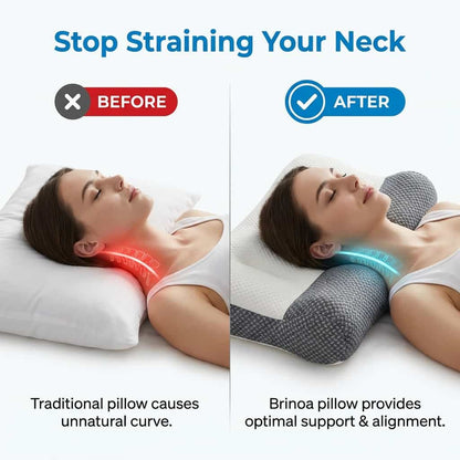 Brinoa Ergonomic Relief Pillow - Relieves Neck & Shoulder Pain