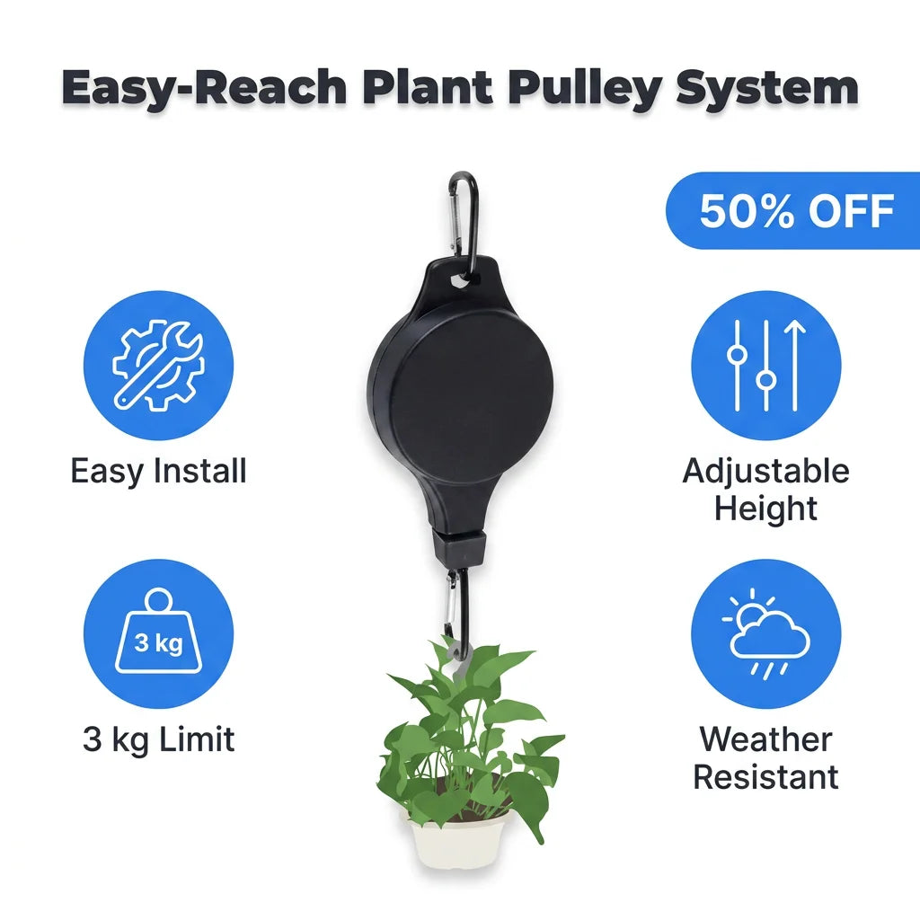 SmartLift™ - Effortless Retractable Plant Pulley System