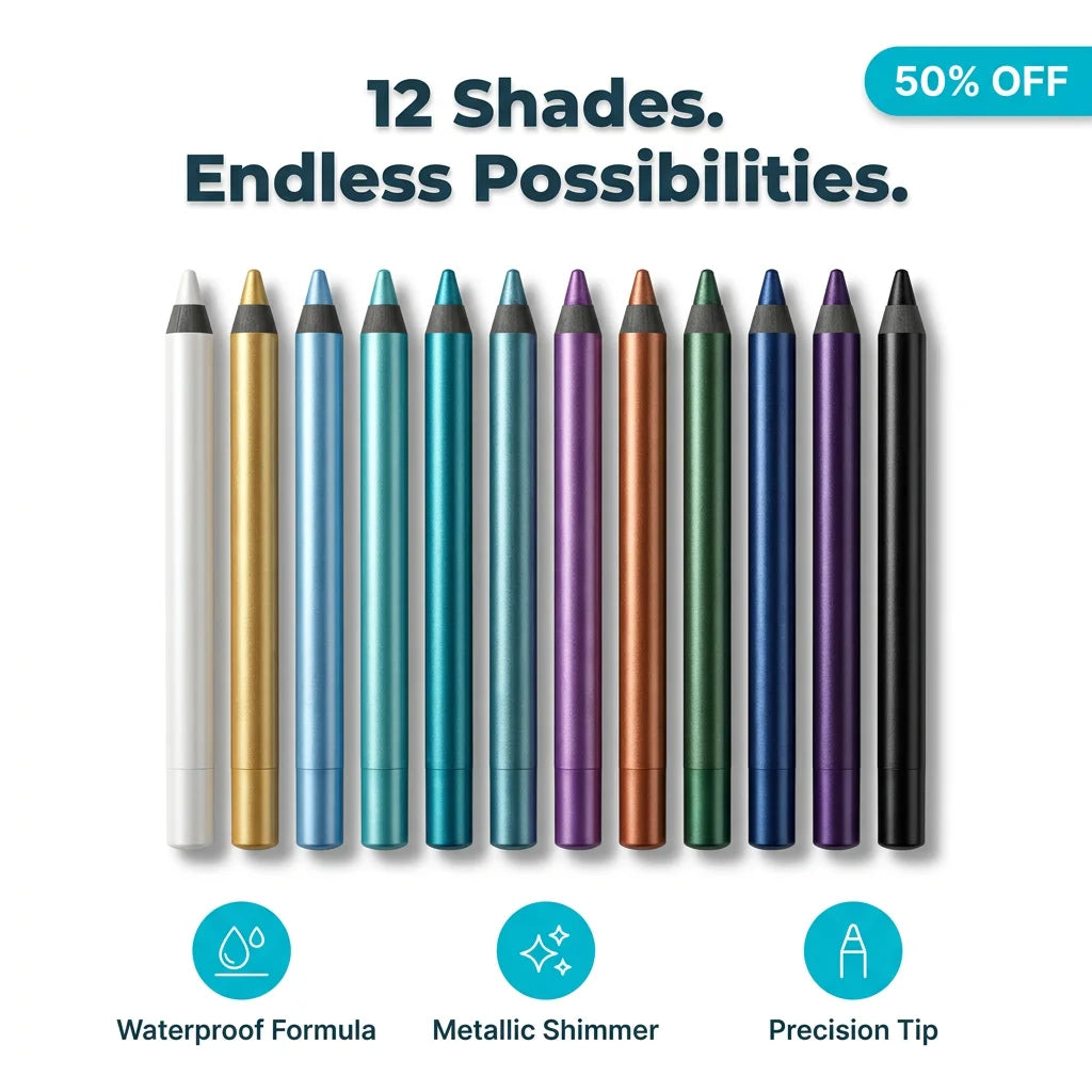SparklePen™ - 12 Shades of Pearlescent Metallic Eyeliner