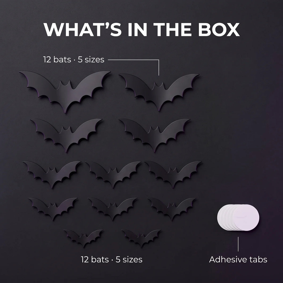 StickBat™ – 12 świecących nietoperzy LED na Halloween