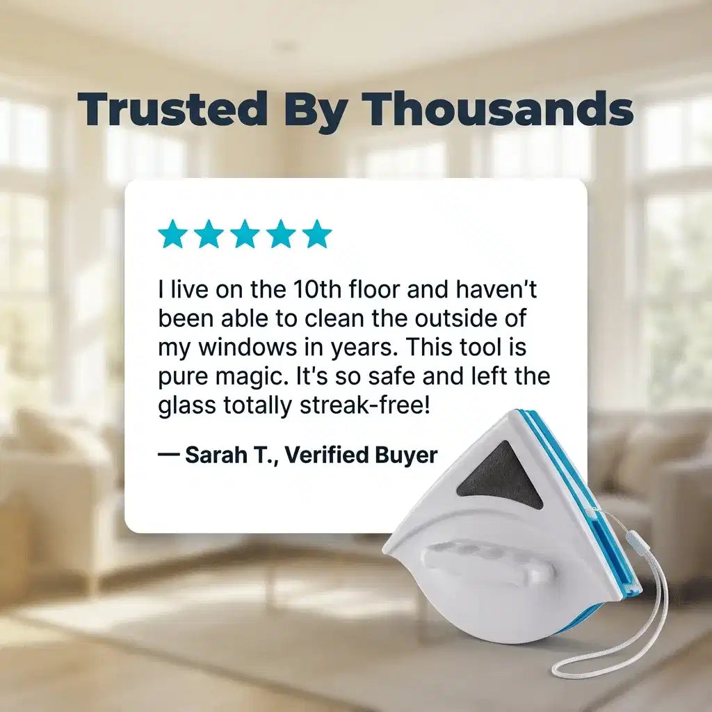 ClearGlide™ - Double-Sided Magnetic Window Cleaner