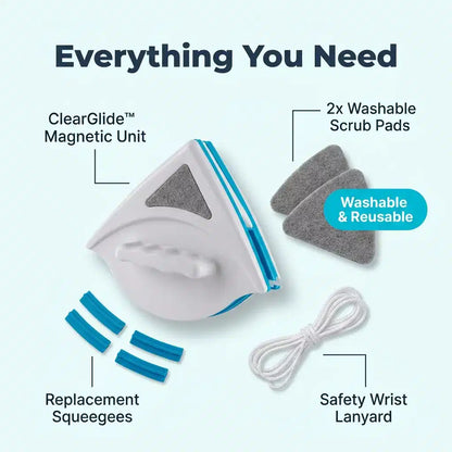 ClearGlide™ - Double-Sided Magnetic Window Cleaner