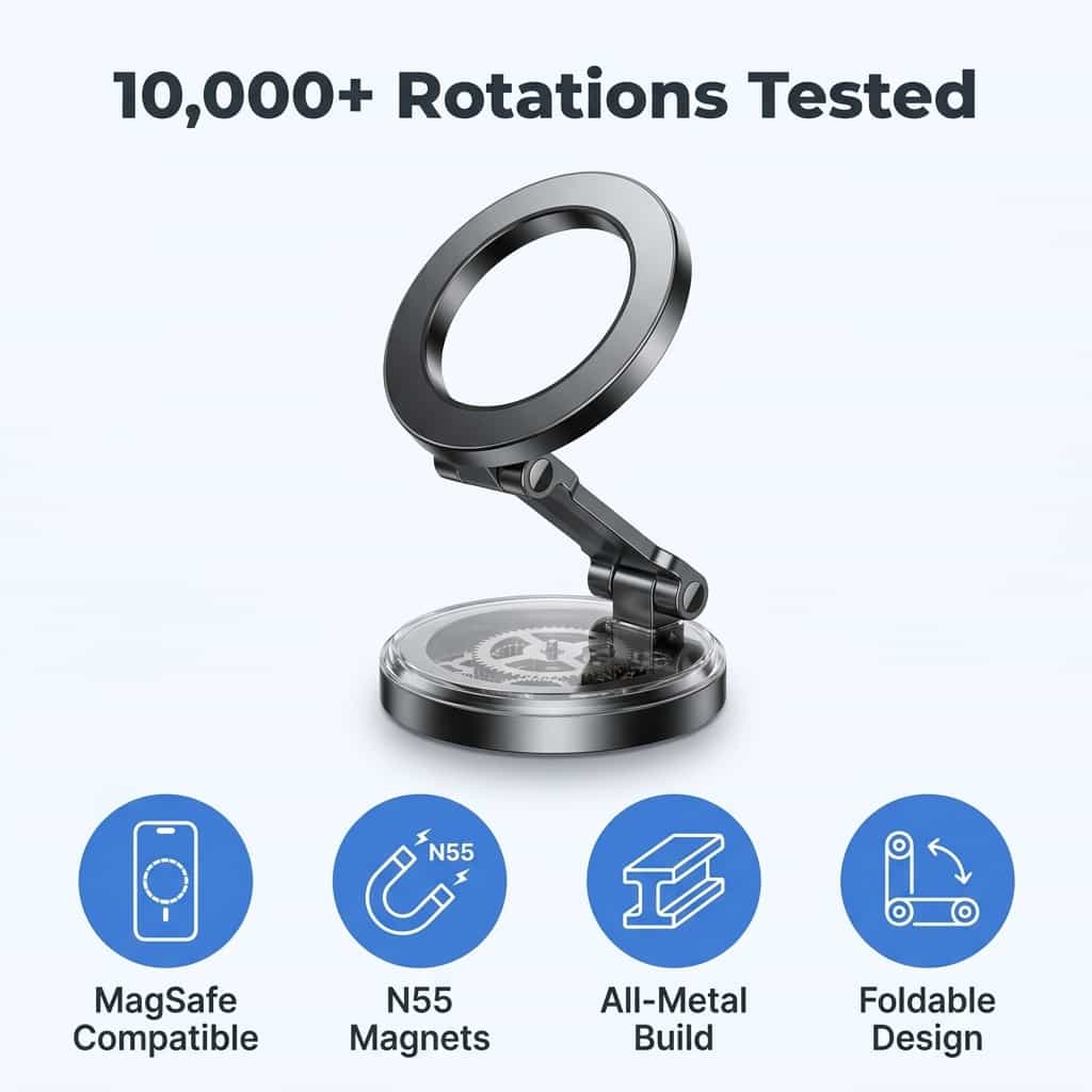 Foldable Magnetic Phone Mount - Hands-Free Driving