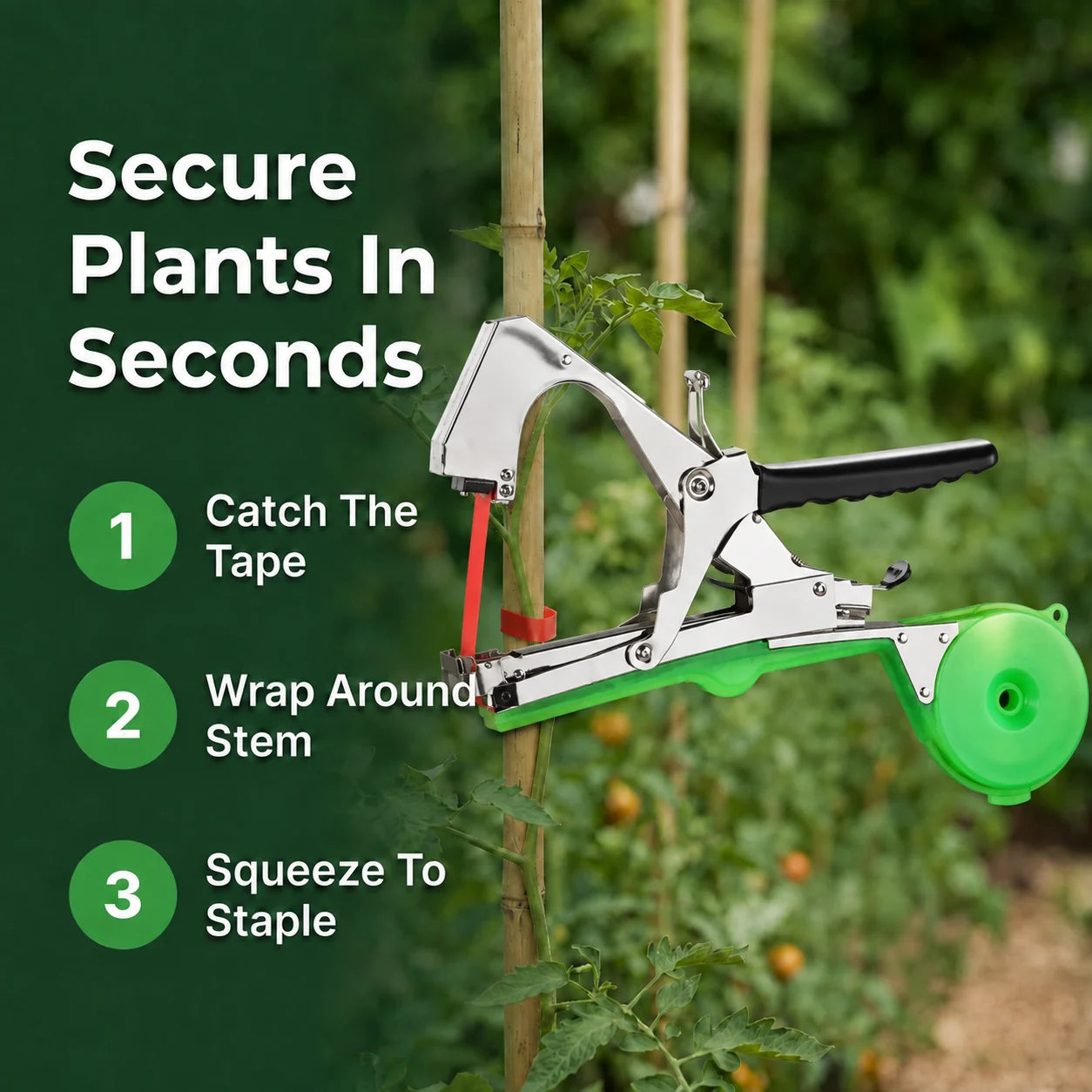 PlantLock™ - Fast Handheld Plant Tying Device