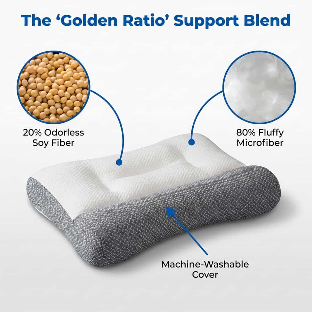 Brinoa Ergonomic Relief Pillow - Relieves Neck & Shoulder Pain