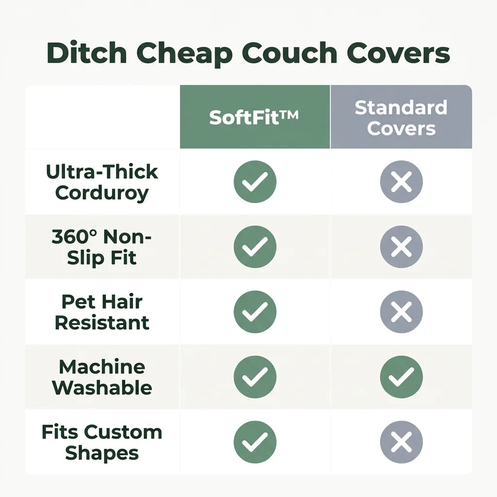 SoftFit™ - Soft Corduroy Sofa Cover, Universal Stretch Fit