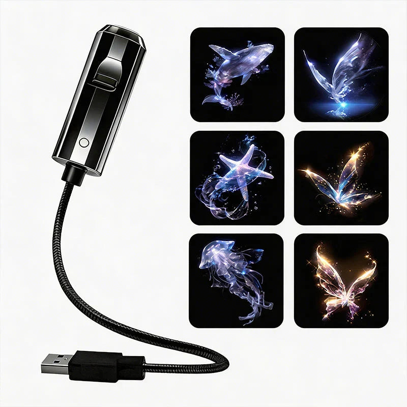 LED star projector with 10 projection slides