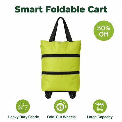 SmartCart™ - 소음이 적은 바퀴가 달린 접이식 2-in-1 장바구니
