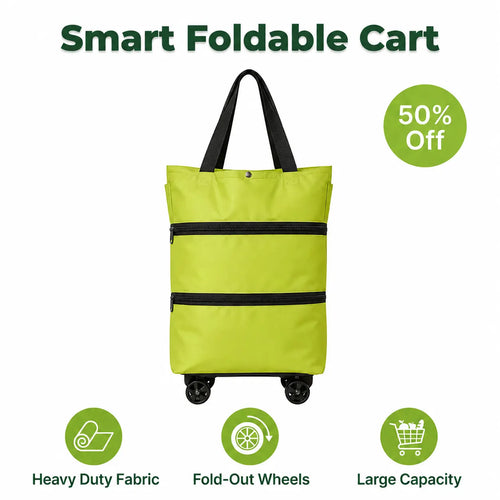 SmartCart™ - 소음이 적은 바퀴가 달린 접이식 2-in-1 장바구니